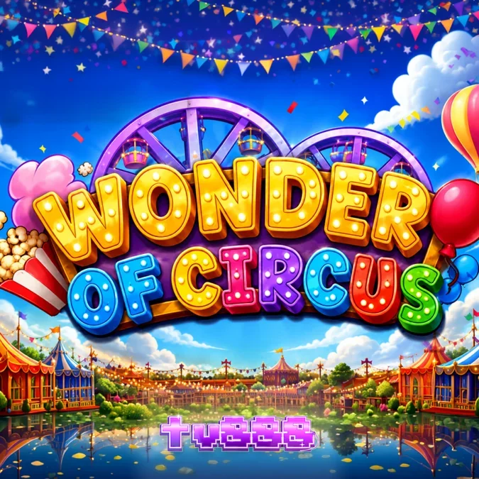 Tampilan visual slot Wonder of Circus dengan tema karnaval yang cerah